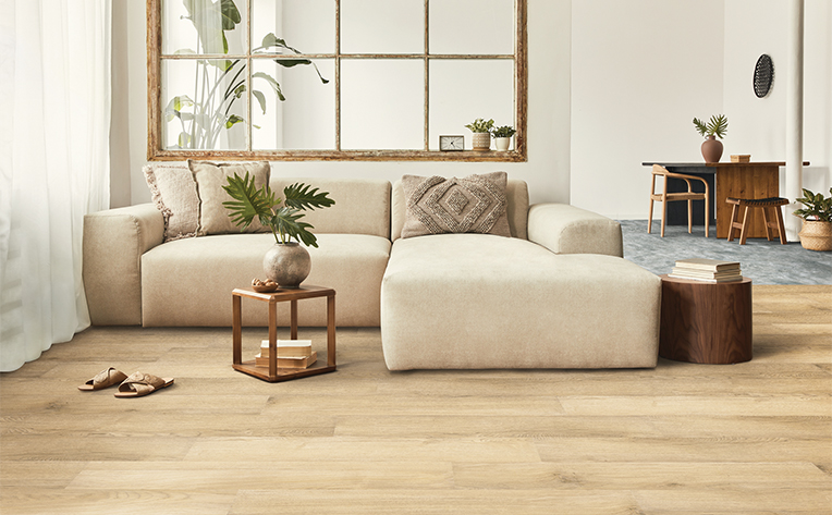 light scandinavian flooring in living room